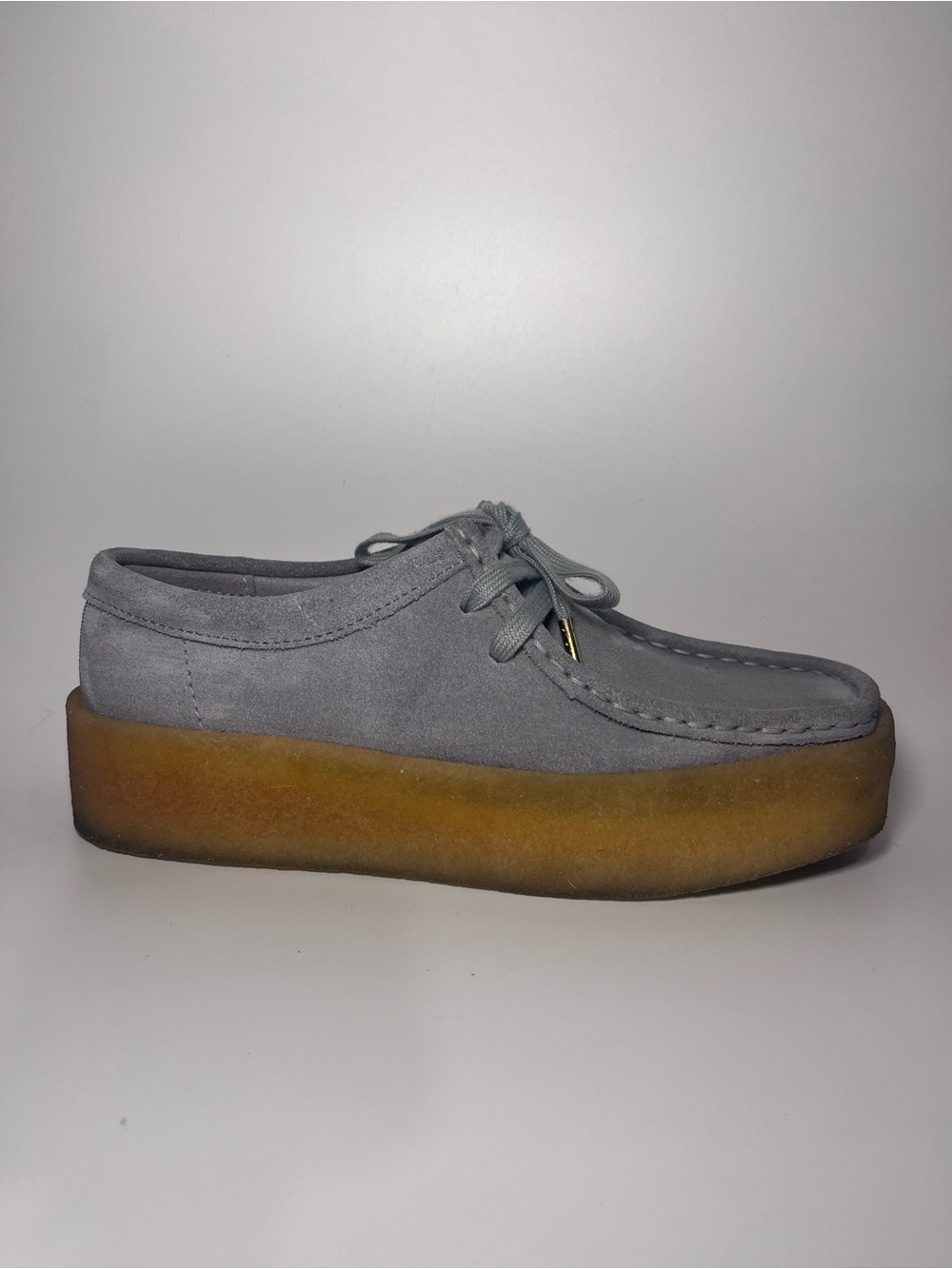 Clarks Original Wallabees Women’s 6.5 Blue Steele Suede Lace-Up Moccasins
